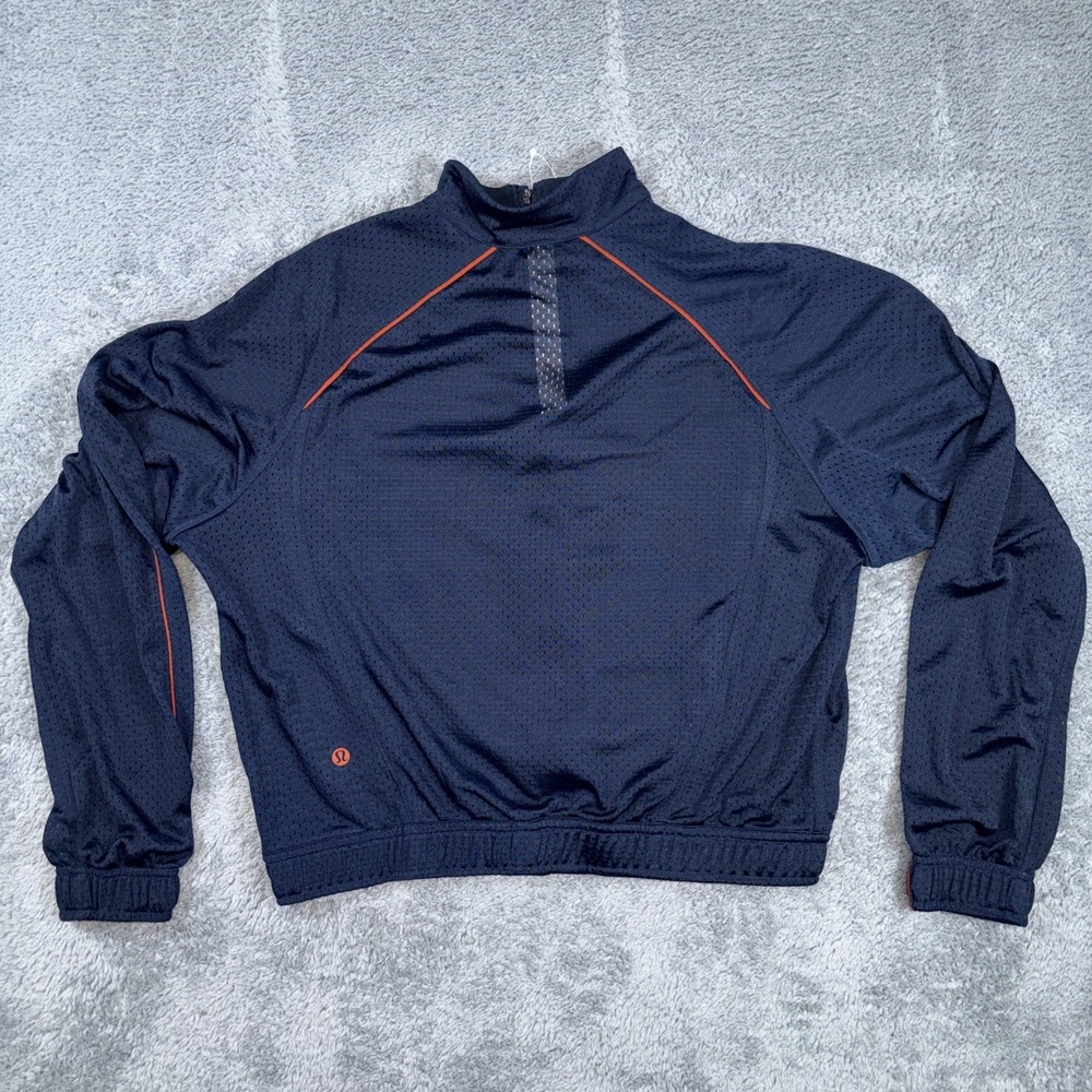 Lululemon Mesh Full-Zip Train Track Jacket Navy Blue Women's Lightweight Sz XS - Picture 6 of 12
